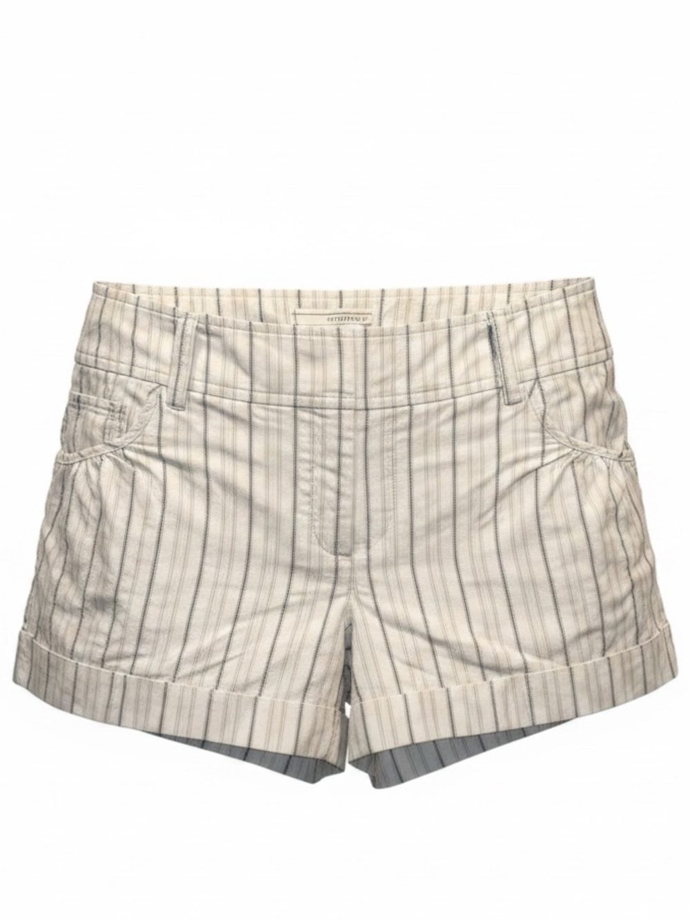 To the Max Size 4 White Cream Gray Striped Jean Shorts Summer 4th of July